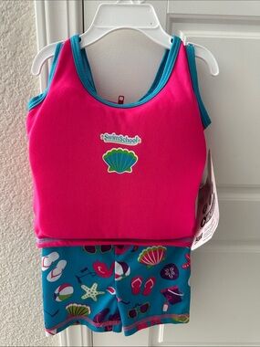 SwimSchool Girls' Pink & Teal Swim Set